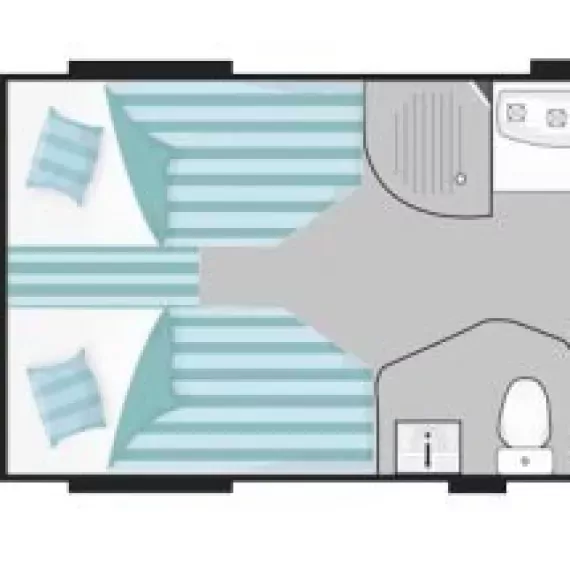 Hoeslaken Romano - Twin Bed + Middenstuk  'ANTRACIET' - Sfeerbeeld 3